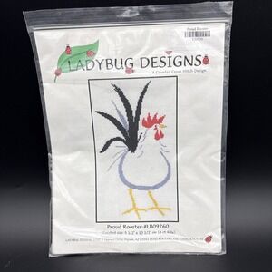 Ladybug Designs Proud Rooster Counted Cross Stitch Kit LB09260 Sealed 14ct Aida